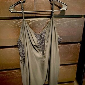 Black lace inset cami